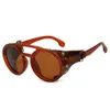 Frames 95517 Impulse New Round Leather Glasses Steam Punk Personalized Mens and Womens Trendy Sunglasses