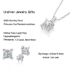 Ensembles de bijoux Moissanite pour femmes, coupe princesse, diamant de couleur D, pendentif en argent sterling 925, collier et boucles d'oreilles avec certificat