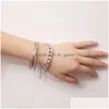 Bangle Punk Stijl Sier Gouden Ketting Draad Bangle Armband Set Voor Vrouwen Eenvoudige Metalen Mode-sieraden Cadeau Drop Delivery Sieraden Dhgarden Dhocy