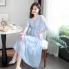 Dresses Spring and Summer Maternity Clothes Plus Size Pregnant Women Chiffon Dress Fashion Printing Button Fly Pregnancy Floral Dresses