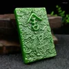 Hängen Natural Green Hand Carved Shede Ping'an Brand Jade Pendant Fashion Boutique Jewelry Men's and Women's Necklace