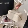 Borsa per il trucco di grande capacità Borsa per cosmetici da donna Borsa da viaggio portatile in pelle per articoli da toeletta Custodia per il lavaggio Custodia portatile per donna