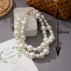 Colares de colares redondos de jóias de colar de pérolas