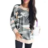 Women's Hoodies Camouflage Print Women Tops 2024 Autumn Winter Harajuku Kawaii Sweatshirt For Female Crew Neck Pullover Hoody Blusas