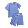 Conjuntos de ropa Diseñador de lujo 3 estilos Bebé Conjuntos de ropa para niños Ropa de marca clásica Trajes para niños Carta de manga corta de verano DHPMV