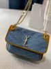 Designertas NIKI Denim Tas Dames Schoudertas Tannine Denim Serie V-gewatteerde Vintage Tas Handtas Crossbody Tas Portemonnee Geschenkdoos Pakket handtas Luxe 27cmx21