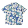 Bluzki damskie Vintage Flower Malarstwo olejowe guziki na guziki Koszule Mężczyźni Kobiety nacięte luźne koreańskie panie z krótkim rękawem Tops Summer Beach