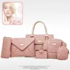 Różowy sugao 2020 nowa torebka mody damska torebka na ramię pu skóra 6pc