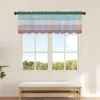 Zasłona sztuczne drewno ziarno ocean zielony fioletowy gradient Mały okno Valance Sheer Short Sypiria Home Decor Drapes Drapes