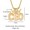 Colliers Hip Hop Iced Out Crown Bubble Lettres Custom Nom Custom Cumbic Zircon Chain Pendants Colliers pour hommes bijoux