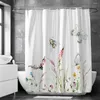 Rideau fleur idyllique Rose herbe et bois Art volant côté dentelle fleurs rideaux salon Polyester coton Rose tissu cuisine