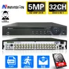 H265 5mp 4mp 2mp 1mp caméra de vidéosurveillance XMeye détection de visage 5MN 32CH 32 canaux 6 en 1 hybride Wifi NVR TVI CVI AHD DVR système d'alarme 240219