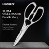 包丁Hezhen Kitchen Scissors Walnut Shears Chicken Bone Scrape Fish Scales多機能キッチンハサミツールQ240226