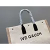 Tygväska Designer Rive Gauche Womens Bag Canvas Letter Shopping Bag Portable Beach Bag Yslers Fashion Tote Bag stor kapacitet Totväska