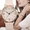 Armbandsur 2024 Fashion Simple Watches Women No Logo Leather Band Quartz Casual Ladies Relogio Feminino