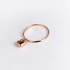 Clusterringen Real Pure 18K Rose Gold Band Vrouwen Lucky Heart Charm Ring 0,7-1,1 g