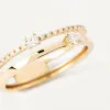 Pierścienie DPlaopa 100% 925 Srebrna linia cyrkonu Srebrna linia cyrkonu dwa pierścienie koła kobiety Pave CZ Women Wedding 2022 Party Luksusowe klasyczne biżuterię