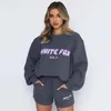 Kadınların Trailtsuits Fashion Street Trend Mektupları İngilizce Baskılı Hoodie iç çamaşırı polar takım elbise kadınları