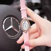 Masowe zegarek owalny nowy cyfrowy Diamond Women Watch Mały i wysokiej jakości prawdziwy pasek wodoodporny
