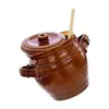 Storage Bottles Self-pressurized Pickle Jar Food Ceramic Canisters Ceramics Kitchen Container Wooden Sealed Home Pot