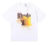 T-shirts pour garçons Top Craftsmanship Rhude Hommes Femmes T-shirts T-shirts de créateurs de mode d'été Street Casual Manches courtes Style de plage T-shirts Chemise d'impression en coton