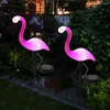 Vattentät LED Solar Flamingo Stake Lamp Outdoor Powered Landscape Lawn Pathway Lights For Yard Patio Garden Decoration