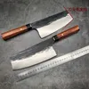 Noża kuchenne Chińskie tasak ręcznie kute noże kuchenne ręcznie robione profesjonalne mięso warzywne krojenie ostre i trwałe nóż szefa kuchni Q240226