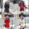 Parkas GZGOG Detachable fur collar winter coat with zipper pockets Long slim women parkas stylish overcoat down jacket female 2021