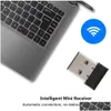 Möss 2,4 GHz USB Optisk trådlös mus med mottagare Portable Smart Sleep Energy-Saving For Computer Tablet PC Laptop Desktop White Dr OTQAS