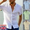 Polo da uomo Camicie casual estive da uomo Camicia in cotone di lino a maniche corte Masculina Camisa Camicetta maschile slim fit Homme Chemise Plus Size