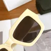 Havana Grey Squared Sunglasses 40499 Kobiety luksusowe szklanki odcienie projektant okularów UV400