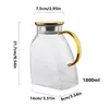 Bouteilles d'eau Pichet à thé glacé Pichets en verre à haute teneur en borosilicate de 63 oz pour cruches à boissons avec bec et poignée durables