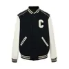 メンズジャケット野球コートCEデザイナーVarsity Jacket Embroidery Cレザー快適な真珠留めファッションマンジャケットメンズ衣類高品質のジャケット