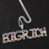 ネックレスUWIN RAINBOW BAGUETTE LETTERS NAME NECKLACE CUSTAL CZ LETTER PENDANTカラフルな初期名パーソナライズされたネックレスHIPHOPジュエリー