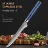 Noża kuchenne Turwho 6 noża Boning 67 Warstwa Damascus Stalowe noże kuchenne Butcher Cleaver Utility Fish Slicer Narzędzia do gotowania G10 Uchwyt Q240226