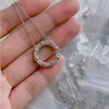 Halsband märkesdesigner halsband lyxiga smycken halsband fast färg diamant design halsband högre kvalitet cirkel casual klassisk smycken dag mycket bra