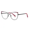 Montature per occhiali da sole 55mm Lenti trasparenti Occhiali con filtro luce blu per donna Montatura in metallo Rosa Cat Eye 3103