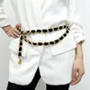 Dames exagérée Vintage flocage taille chaîne femme frange alliage métal chaîne ceinture pour femmes gland flanelle or Belt273N