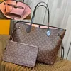 Neverfull 10a Quality Women本物の革バッグM41178/M40995トートショッピングバッグ2PCSセット高級デザイナーハンドバッグ