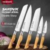 Kitchen Knives HEZHEN 1-5PC Knife Set Sandivik 14C28N Steel Stainless Steel Chef Santoku Utility Paring Cook Knife For Meat Sharp Kitchen Knife Q240226