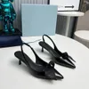 Slingback spiczasty palca 5,5 cm buty do sukienki na pięcie Sandały skórzane skórzane skórzane buty skórzane damskie buty wieczorowe dla kobiet luksusowe projektantów wysokie obcasy 35-42