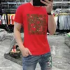 Homens camisetas Designer 2023 Verão Nova Marca de Moda Hot Diamond Manga Curta Juventude Social Slim Fit T-shirt Meia Manga K8X8