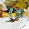 Anel de madeira de Solitaire Ring Ring Diy Flores secas feitas anel para mulheres Jóias de moda 240226