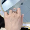 2024 Sparkling Wedding Rings Luxury Jewelry Pure 100% 925 Sterling Silver Elegant Ice Flower Cut Natural Moissanite Diamond Women Engagement Band Ring Gift