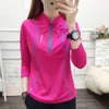 Felpa con cappuccio T-shirt a maniche corte Mezza cerniera da donna Casual Yoga Manica lunga Top Fiess Abbigliamento Corsa Camicetta traspirante ad asciugatura rapida Mamma Sport Campeggio