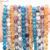 Beaded Natural Stone Fluorite Tiger Eye Healing Crystal for Jewelry Making Gem Loose Beads DIY Bracelet Necklace Accessories 4 6 8 10mm YQ240226