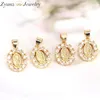 10PCS Goud Kleur Micro Pave CZ Maagd Maria JEZUS Charms Hanger Bevindingen Sieraden 09273338