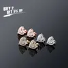 Stud JINAO 2021 Korean Fashion New Heart shaped Boucle Oreille Womens High Quality Personalized Iced AAA+CZ Earrings Womens Jewelry J240226