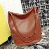 Women Leather Handbags Black Bucket Shoulder Bags Ladies Crossbody Bags Large Capacity Ladies Shopping Bag Bolsa291M
