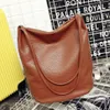 Sacs à main en cuir pour femmes, sacs seau noirs à bandoulière pour dames, sac de Shopping de grande capacité pour dames Bolsa291M